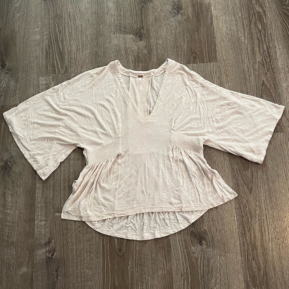Free People Tops - Free People beige Dolman Top Deep V-neck Swing